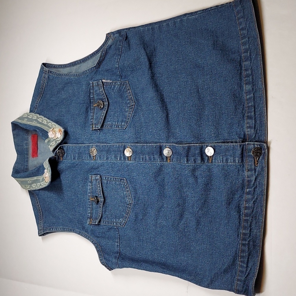 Carol's Denim Sleeveless Top Size 1XL